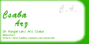 csaba arz business card